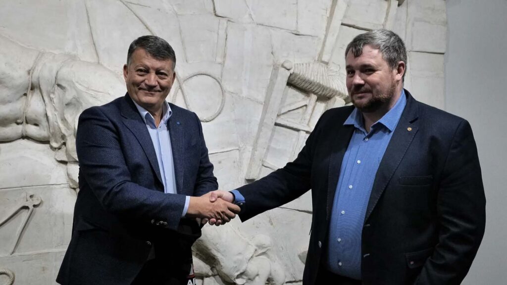 PierPaolo Bombardieri incontra il sindacalista bielorusso in esilio Maksim Pazniakou